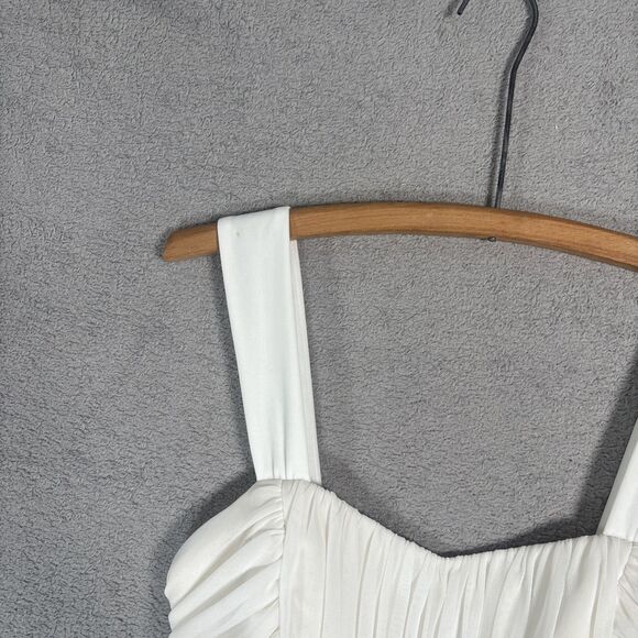 Connected Apparel Babydoll Dress Womens Size 6 Ivory White Bridal Feminine Flowy - Picture 13 of 16